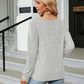 Full Size Tosha Ribbed Square Neck Long Sleeve T-Shirt