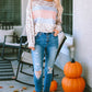 Beauteous Round Neck Color Block Dropped Shoulder Tee