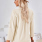 Full Size V-Neck Roll-Tap Sleeve Blouse