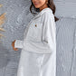 Exposed Seam Collared Neck Sweatshirt