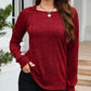 LoveByHannah Texture Round Neck Long Sleeve Knit Top
