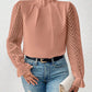 Full Size Mock Neck Flounce Sleeve Blouse