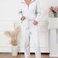 Half Zip Light Gray Sweatshirt and Drawstring Sweatpants Set