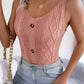 SUN&SAND Decorative Button Mixed Knit Tank