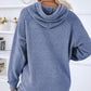 LoversLane Texture Drawstring Long Sleeve Hooded Sweater