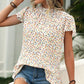 Ditsy Floral Mock Neck Short Sleeve T-Shirt