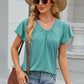 V-Neck Flutter Sleeve T-Shirt
