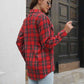 Plaid Collared Neck Buttoned Shirt with Pockets