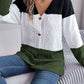 SocialBee Cable-Knit Striped Button Up Cardigan