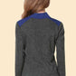 SoYou Navy Two-Tone Spliced Shirt