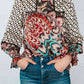 Full Size Printed Flounce Sleeve Blouse