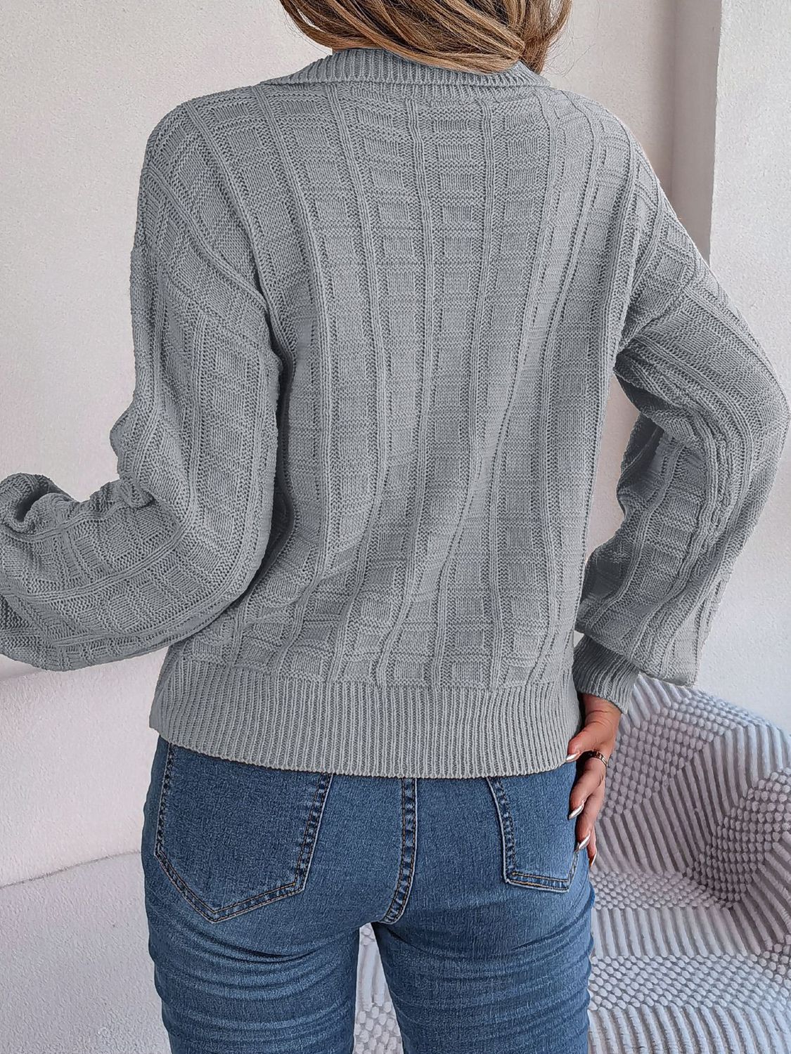 TrendiStyles Johnny Collar Drop Shoulder Sweater 🦋