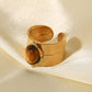 18K Women's Gold-Plated Wide Open Ring
