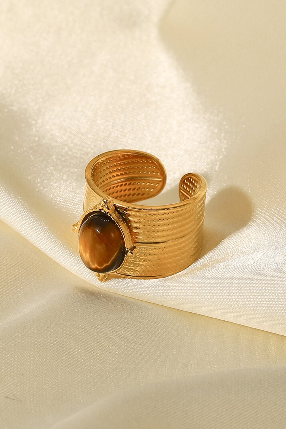 18K Women's Gold-Plated Wide Open Ring