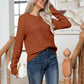 Cable-Knit Round Neck Long Sleeve Sweater