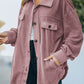 Button Up Collared Neck Long Sleeve Jacket