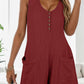 Waffle-Knit Scoop Neck Wide Strap Romper