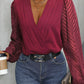 Ruched Surplice Long Sleeve Bodysuit