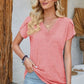 V-Neck Petal Sleeve T-Shirt