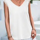 BAYSIDE ME Lace Detail Eyelash Trim V-Neck Tank