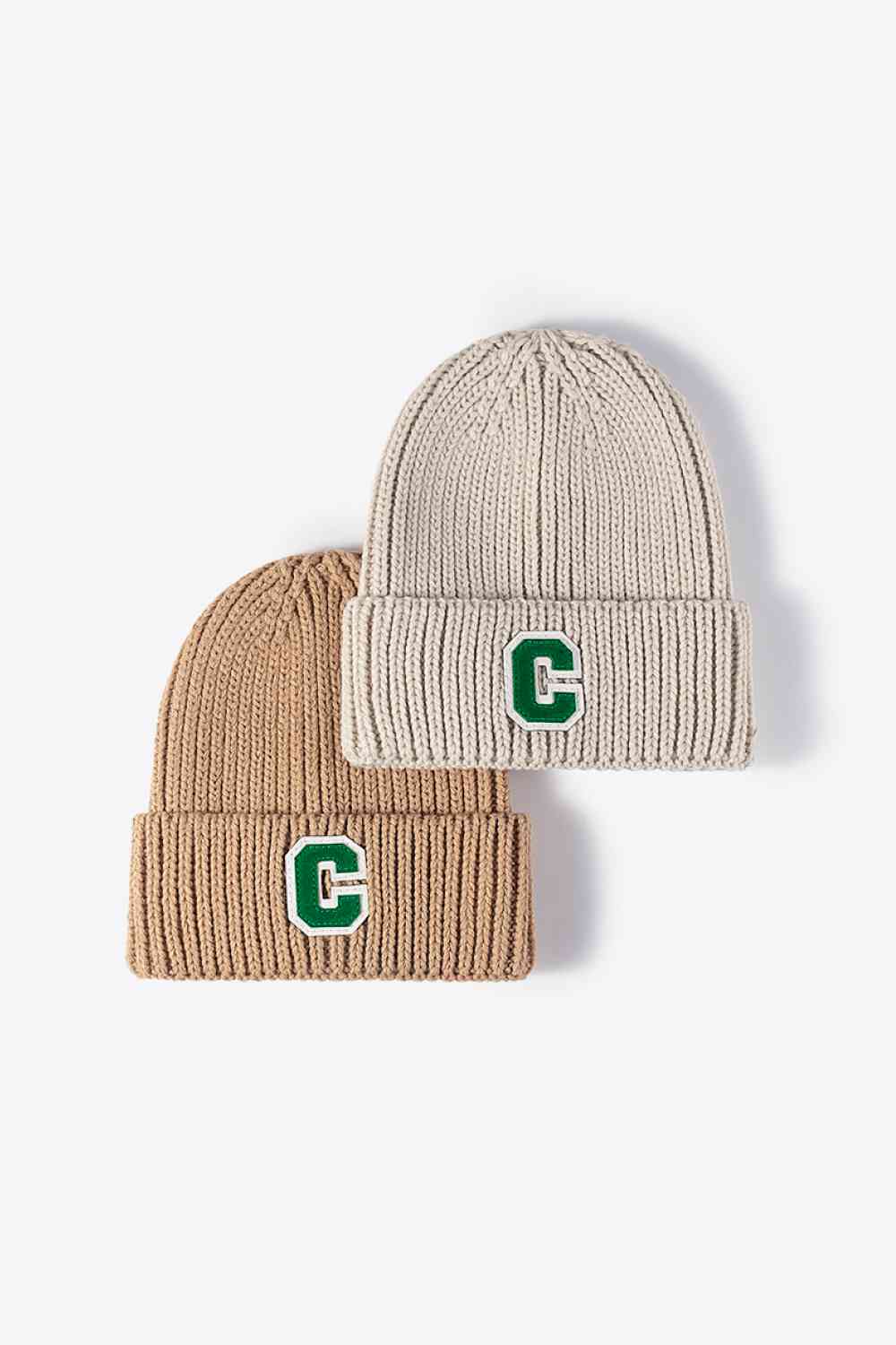 CHIC HATZ Letter C Patch Cuffed Beanie