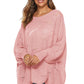 Full Size Round Neck Long Sleeve Openwork Sweater
