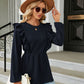 Round Neck Ruffled Peplum Blouse