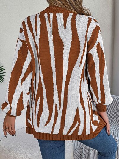 BeCozy Open Front Animal Print Cardigan