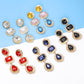Geometrical Shape Zinc Alloy Frame Glass Dangle Earrings