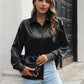 Button Up Collared Neck Long Sleeve Shirt