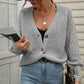 Rib-Knit Plunge Raglan Sleeve Cardigan