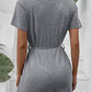 V-Neck Short Sleeve Tied Romper