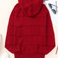 Full Size Zip-Up Raglan Sleeve Openwork Hooded Cardigan