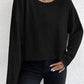 Laken Jay Ribbed Round Neck Drop Shoulder Long Sleeve Top