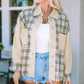 Plaid Raw Hem Button Down Jacket