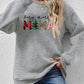 Christmas Themed VERY MERRY MAMA Letter Graphic Round Neck Long Sleeve Sweatshirt