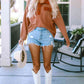Half-Button Collared Long Sleeve Top