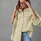 Full Size Dropped Shoulder Raw Hem Jacket