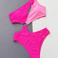 SOSASSY Hot Pink One-Shoulder Cutout Ring Detail One-Piece Swimsuit