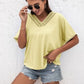 Lace Detail V-Neck T-Shirt