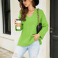 Drop Shoulder V-Neck Knit Pullover