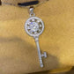 1 Carat Moissanite Platinum-Plated Key Pendant Necklace
