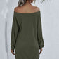 Waffle-Knit Boat Neck Mini Dress