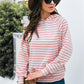 Horizontal Stripe Raglan Sleeve Hoodie