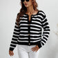 Striped Button Front Cardigan