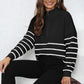 Mock Neck Long Sleeve Zip-Up Sweater