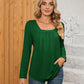 Full Size Square Neck Long Sleeve T-Shirt