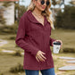 Full Size Cable-Knit Hooded Blouse