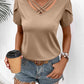 Malibu Dreams Women's Strappy V-Neck Petal Sleeve Top