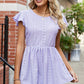 Tied Ruffled Round Neck Peplum T-Shirt